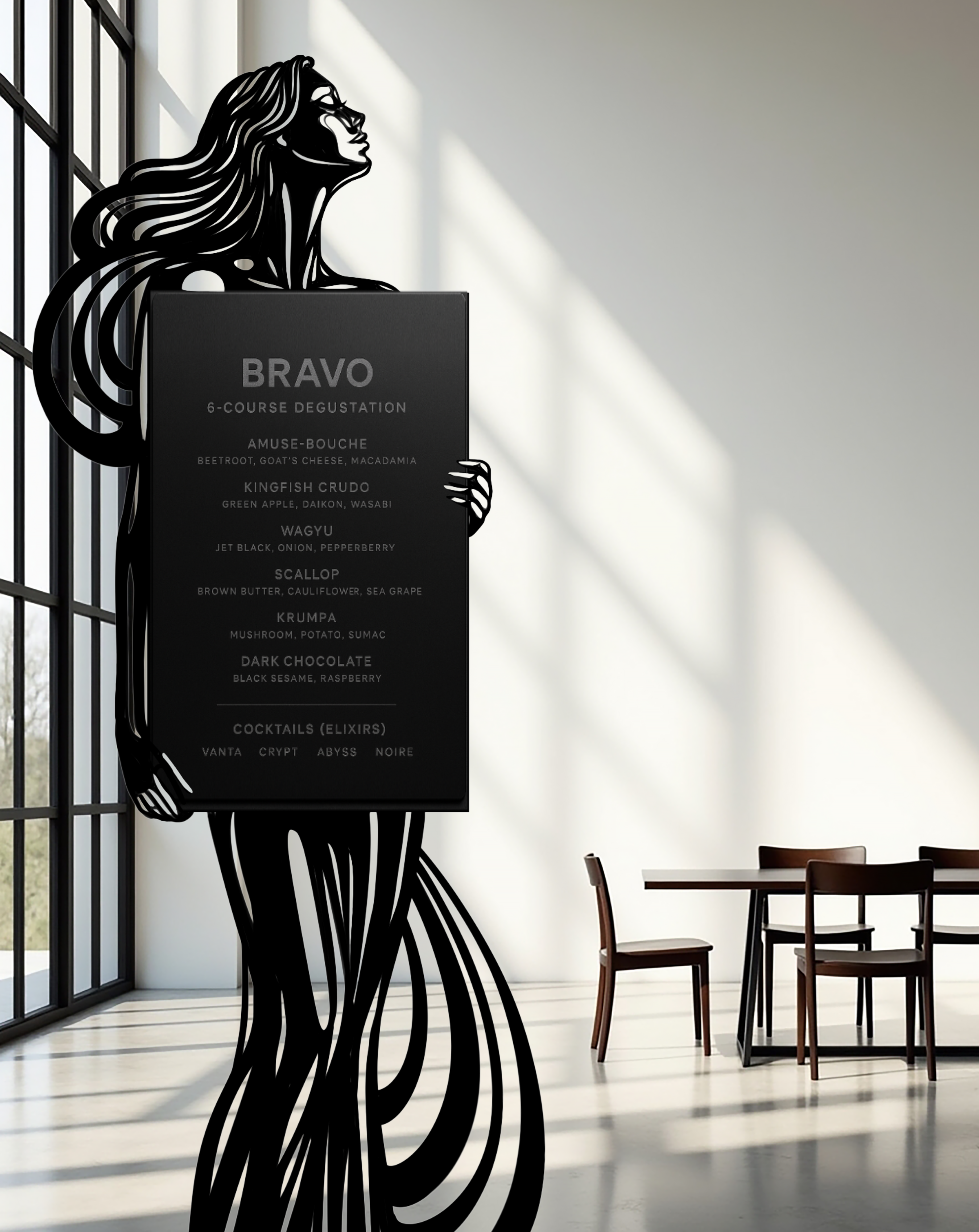 BRAVO MENU MUSE Metal Sculpture