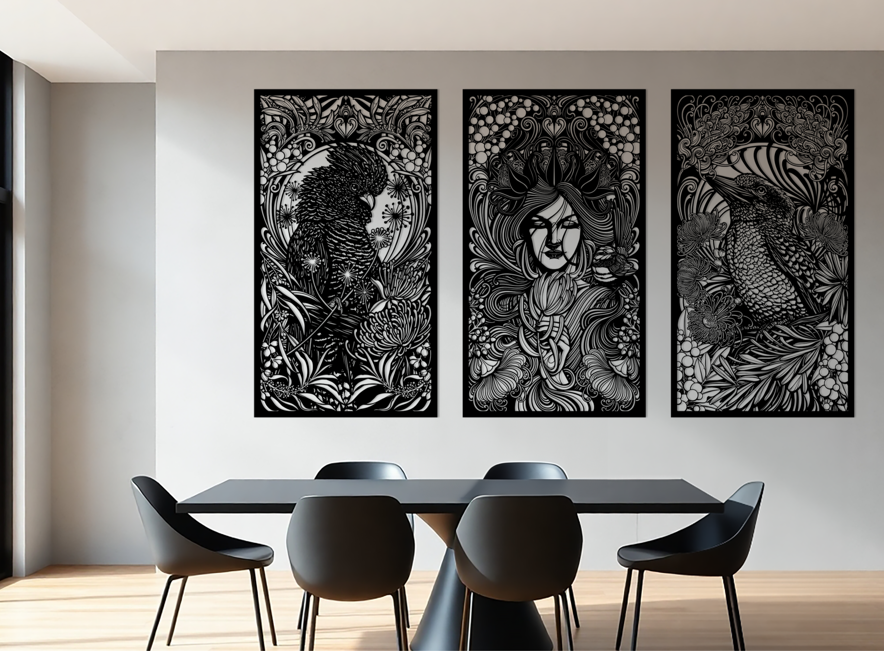 Australian Natives Triptych